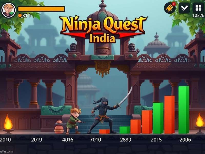Ninja Quest India download statistics chart showing growth in Indian market